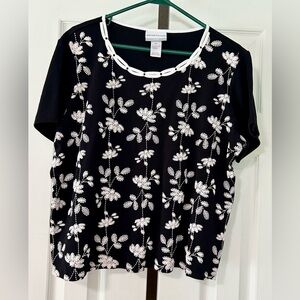 Alfred Dunner shirt top woman size pxl black/white